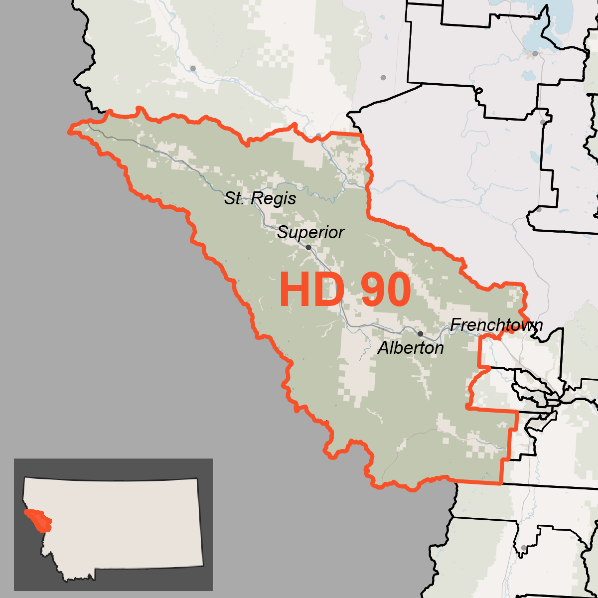 Map of House District 90
