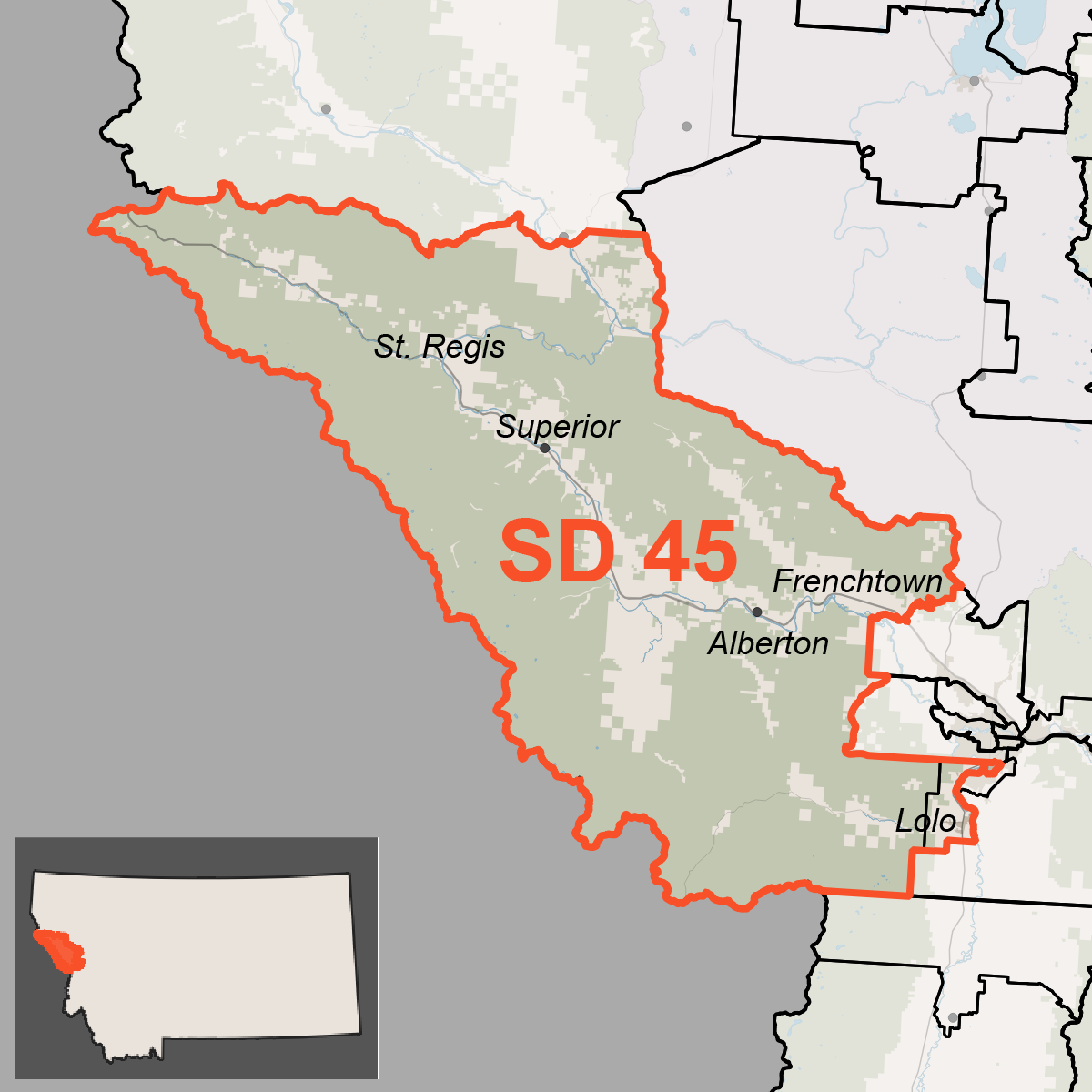 Map of Senate District 45